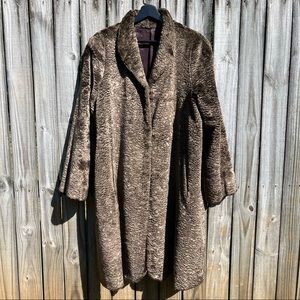 Vintage Faux Brown Fur Coat made in France